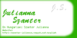julianna szanter business card